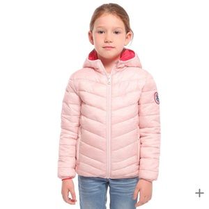 Rokka & Rolla Reversible Lightweight Puffer Jacket Peach Whip Pink Barbie Winter